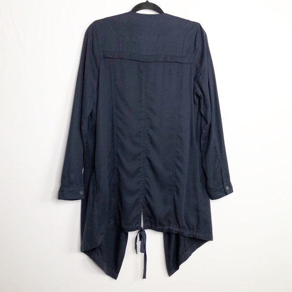 𝅺Laju Los Angeles Anthropologie navy blue open closure duster jacket - Picture 2 of 9
